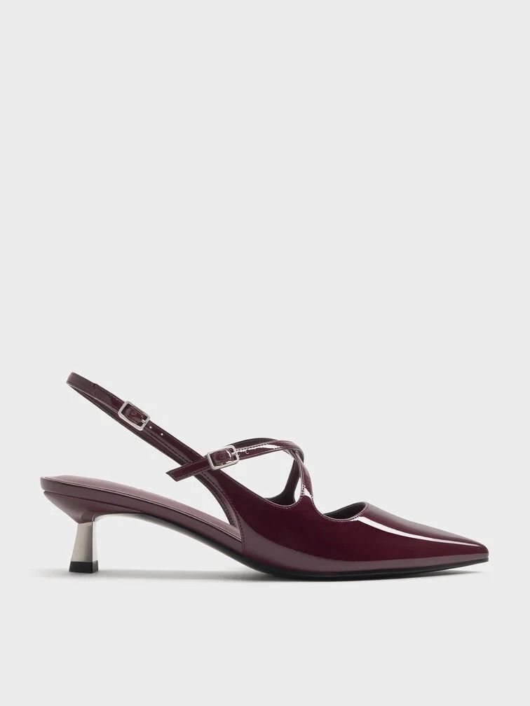Pauline Patent Crossover Kitten Heels