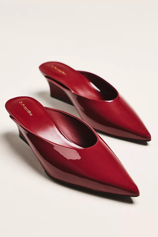 Marilyn Wedge Mule – Red Leather