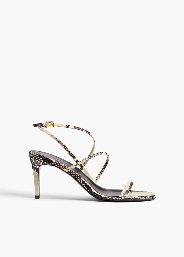 Loop Sandal in Natural Python-Embossed Leather