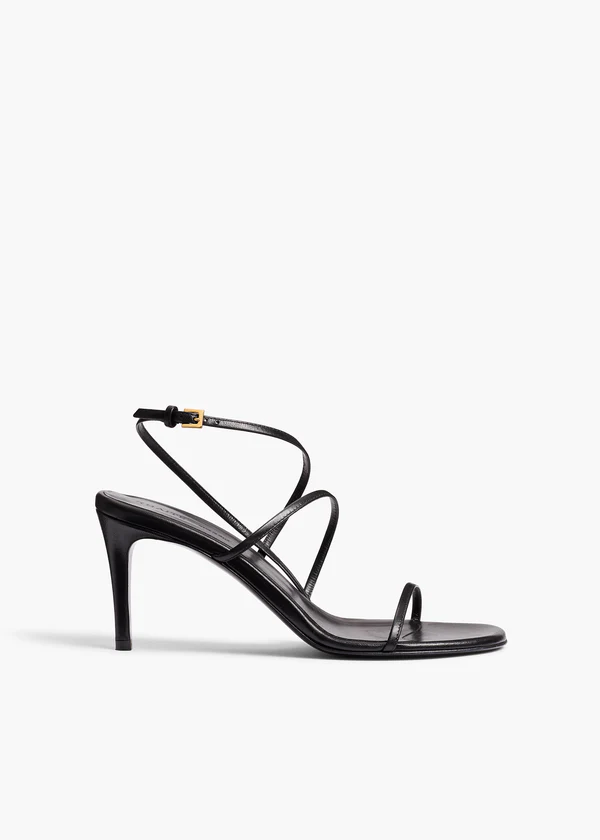 Loop Sandal in Black Leather