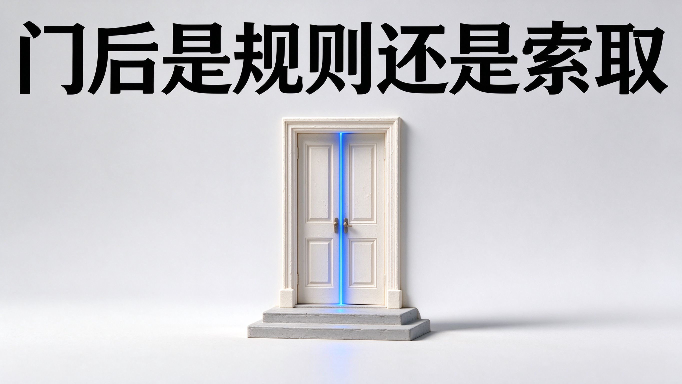 门后是规则还是索取;紧闭的石膏门,门缝透出钴蓝光